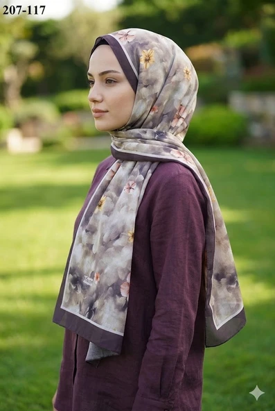 MoonScarf Bambu Kraş Pamuk Şal (Kahve) 207-117 ürün görseli 1
