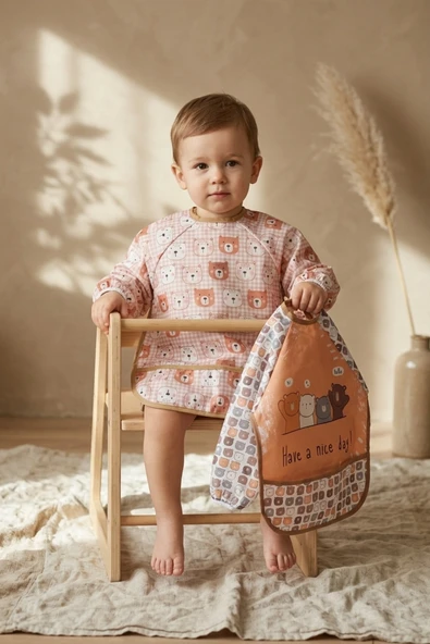 Beary Comfort 2’li Set Su Geçirmez Uzun Kollu Bebek Mama Önlüğü 6-24 Ay - Leke Tutmaz Sıvı Geçirmez Blw Ve Aktivite Önlüğü ürün görseli 1