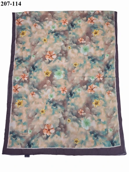 MoonScarf Bambu Kraş Pamuk Şal (Kahve) 207-114 - Resim 2