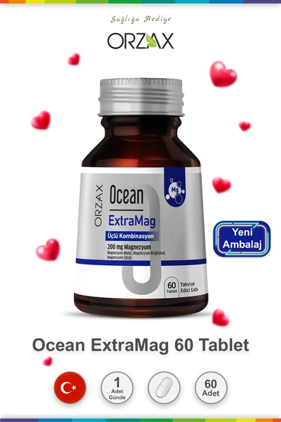 Orzax Ocean ExtraMag 60 Tablet Üçlü Magnezyum Kombinasyonu ürün görseli 1