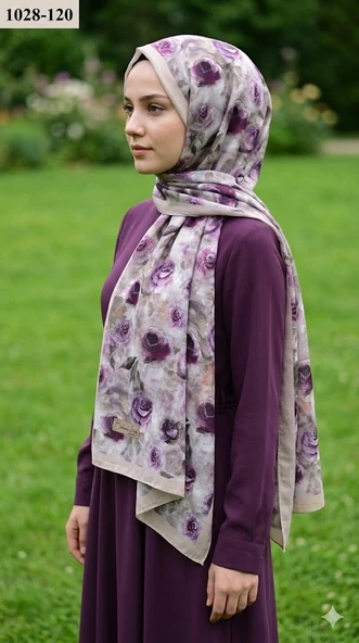 BelindaScarf Bambu Kraş Pamuk Şal (Açık Taş) 1028-120 ürün görseli 1
