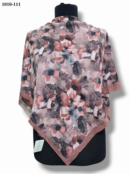 MoonScarf Desenli Bambu Pamuk Eşarp 1010-111 - Resim 2