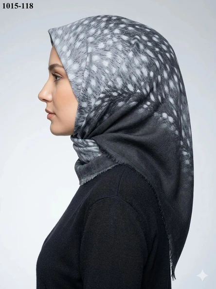 Dolce Cool Desenli Flamlı Pamuk Eşarp 1015-118 ürün görseli 1