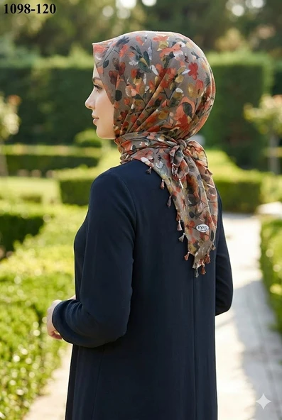 Eyfel Desenli Sökme Boncuklu Eşarp 1098-120 ürün görseli 1