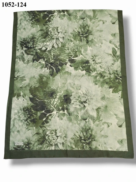 MoonScarf Bambu Kraş Pamuk Şal (Yeşil) 1052-124 - Resim 2