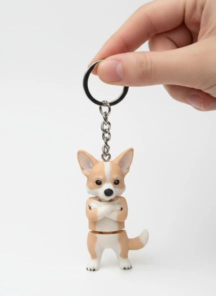 Corgi Köpek Figürlü Hareketli Anahtarlık ürün görseli 1