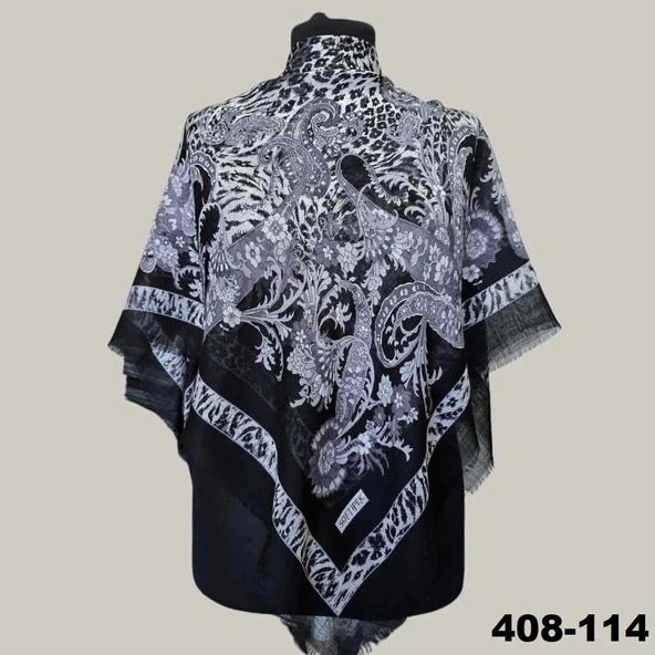 Soft İpek Etnik Desenli Flamlı Kotton Eşarp 408-114 ürün görseli 1