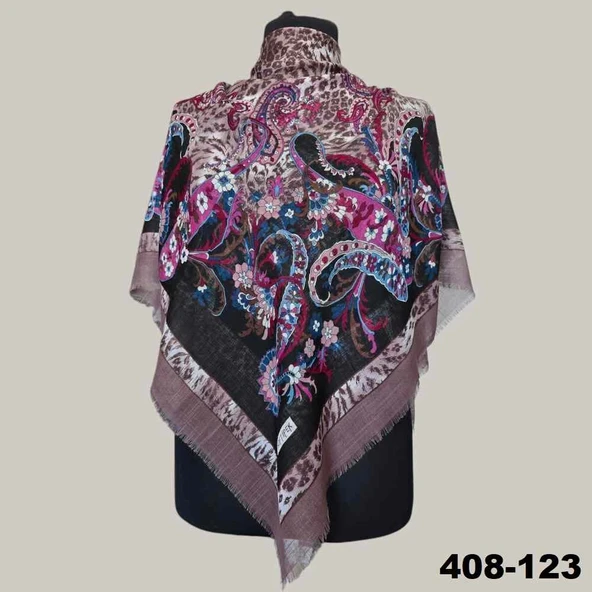 Soft İpek Etnik Desenli Flamlı Kotton Eşarp 408-123 ürün görseli 1