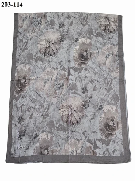 MoonScarf Bambu Kraş Pamuk Şal (Gri) 203-114 - Resim 2