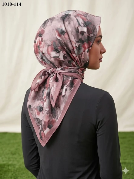 MoonScarf Desenli Bambu Pamuk Eşarp 1010-114 ürün görseli 1