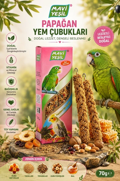 Mavi Yeşil Papağan 2'li ballı ve meyveli 5'li Paket ürün görseli 1