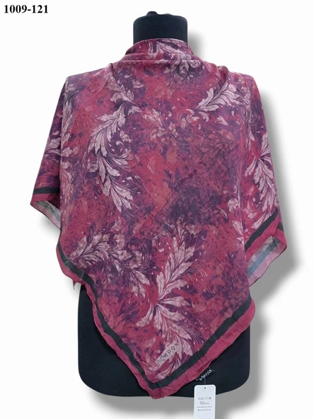 MoonScarf Desenli Bambu Pamuk Eşarp 1009-121 - Resim 2