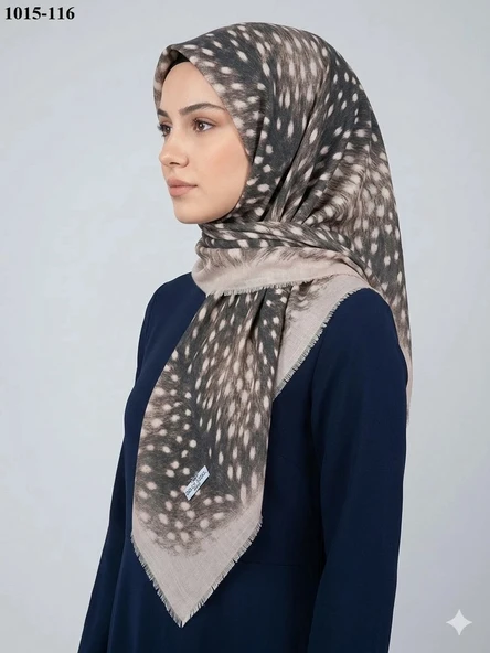 Dolce Cool Desenli Flamlı Pamuk Eşarp 1015-116 ürün görseli 1