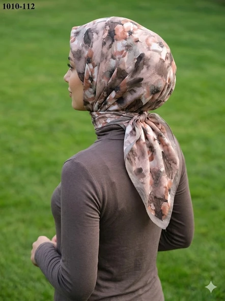 MoonScarf Desenli Bambu Pamuk Eşarp 1010-112 ürün görseli 1