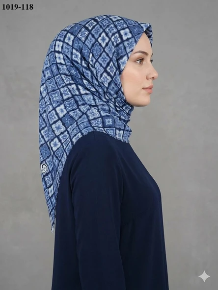 Huzurlu İpek Desenli Flamlı Pamuk Eşarp 1019-118 ürün görseli 1