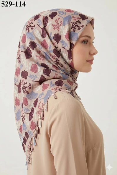 Dolce Life Desenli Sökme Boncuklu Eşarp 529-114 ürün görseli 1