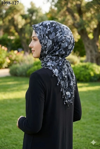 Eyfel Desenli Sökme Boncuklu Eşarp 1098-127 ürün görseli 1