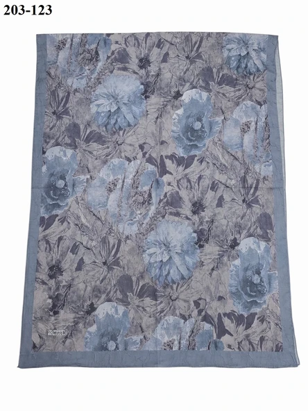 MoonScarf Bambu Kraş Pamuk Şal (Mavi) 203-123 - Resim 2