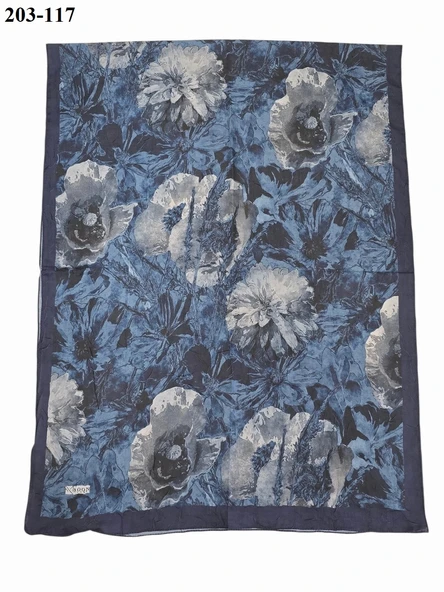 MoonScarf Bambu Kraş Pamuk Şal (Lacivert) 203-117 - Resim 2