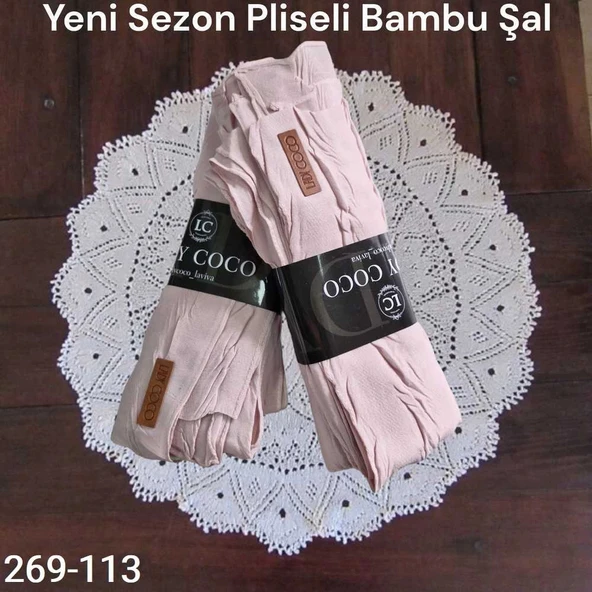 Lady Coco Pliseli Bambu Şal 269-113 (pudra) ürün görseli 1