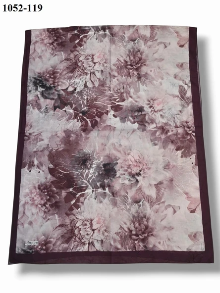 MoonScarf Bambu Kraş Pamuk Şal (Mürdüm) 1052-119 - Resim 2