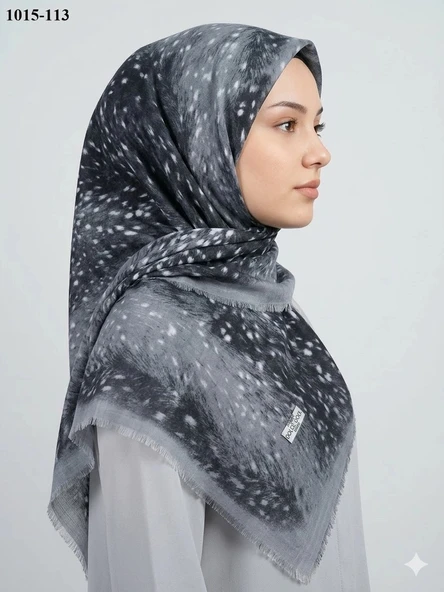 Dolce Cool Desenli Flamlı Pamuk Eşarp 1015-113 ürün görseli 1