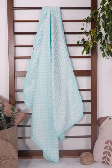 Biyeli Unisex Bebek Nohut Battaniye 80*80 Cm - Turkuaz ürün görseli 1