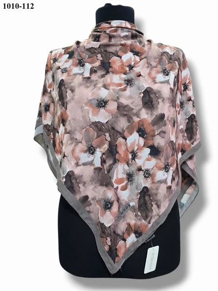 MoonScarf Desenli Bambu Pamuk Eşarp 1010-112 - Resim 2