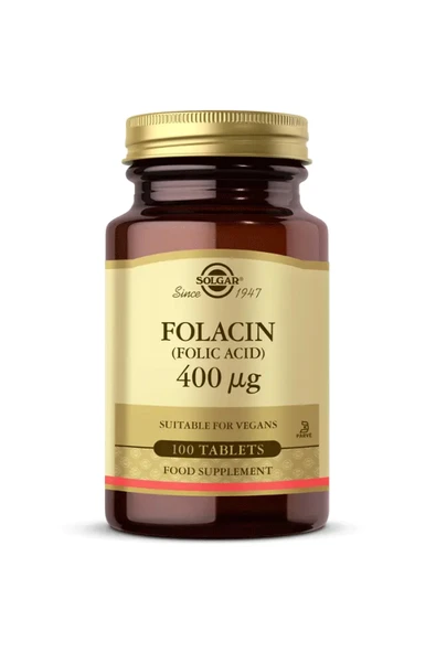 Solgar Folic Acid (Folacin) 400 mcg 100 Tablet ürün görseli 1
