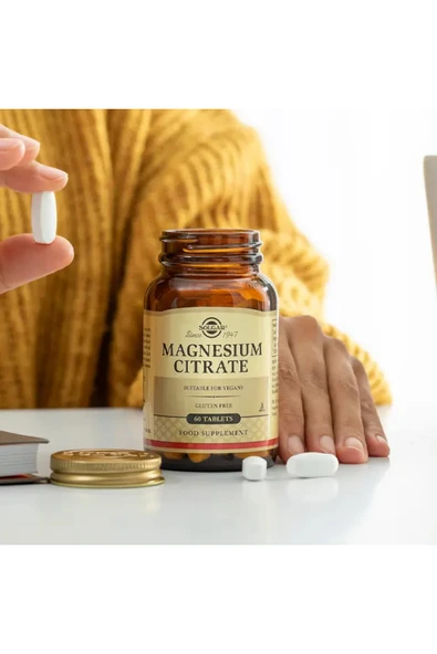 Solgar Magnesium Citrate 200 mg 60 Tablet - Resim 3