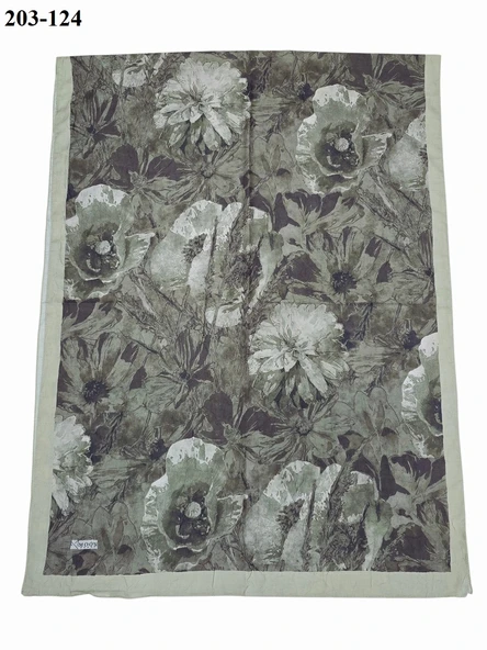 MoonScarf Bambu Kraş Pamuk Şal (Yeşil) 203-124 - Resim 2