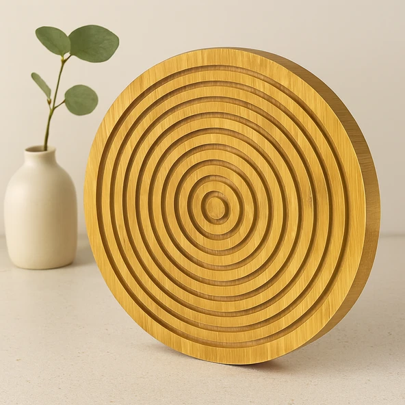 Ahşap Bambu Sunum Tepsisi 28 Cm - Çift Taraflı ürün görseli 1