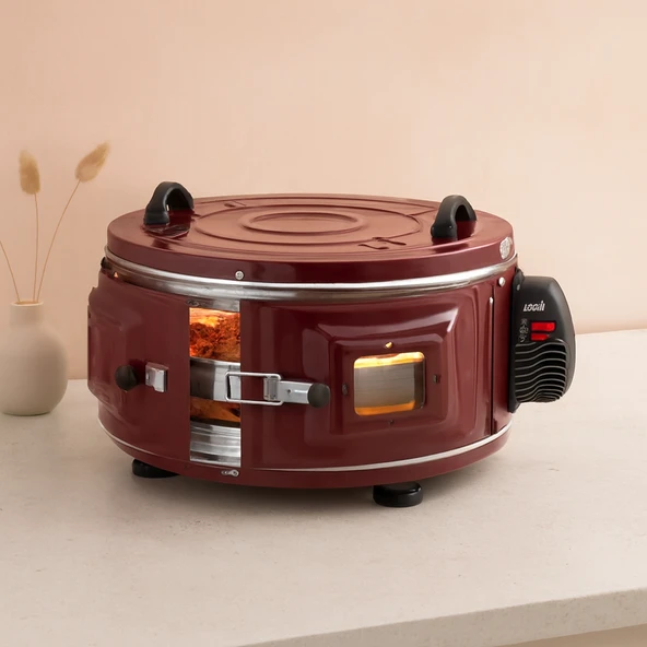 Yuvarlak Davul Fırın 1100W 46 Cm - Alüminyum Tepsi, Ön Gözlem Camı ürün görseli 1