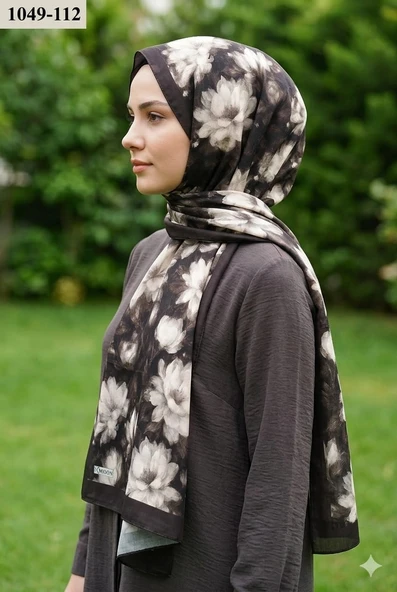 MoonScarf Soft Pamuk Şal (Kahverengi) 1049-112 ürün görseli 1