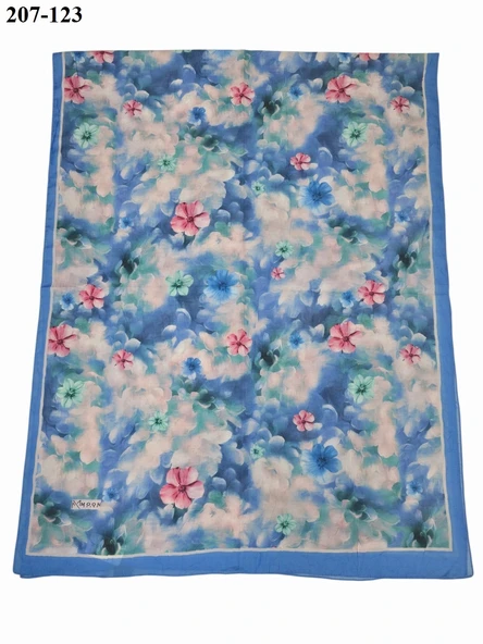 MoonScarf Bambu Kraş Pamuk Şal (Mavi) 207-123 - Resim 2