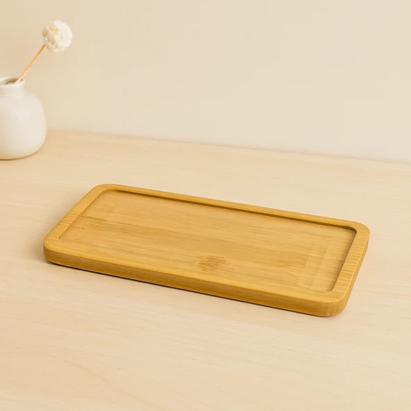Dikdörtgen Ahşap Bambu Yağdanlık Altlık 20X10 Cm ürün görseli 1
