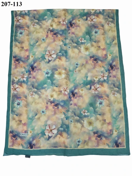 MoonScarf Bambu Kraş Pamuk Şal (Yeşil) 207-113 - Resim 2