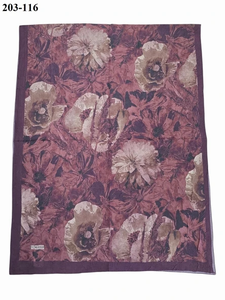 MoonScarf Bambu Kraş Pamuk Şal (Mürdüm) 203-116 - Resim 2