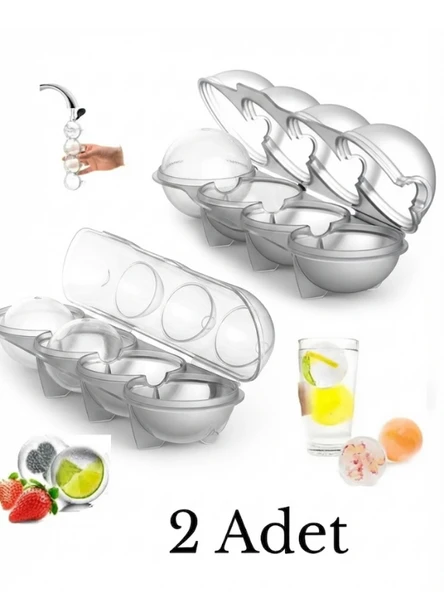 Mucit Home Küre Buz Top Kalıbı Küre Buz Topu Kalıbı 2 Adet Yuvarlak Içecek Buz Topu Dondurucu ürün görseli 1