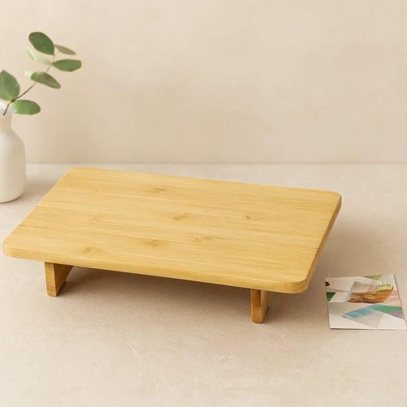 Bambu Ahşap Dikdörtgen Sunum Panosu 32.5X21.5 Cm Ayaklı 5 Cm ürün görseli 1