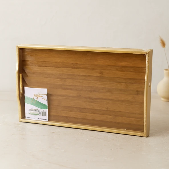Bambu Dikdörtgen Sunum Tepsisi 50X30 Cm Ayaklı ürün görseli 1