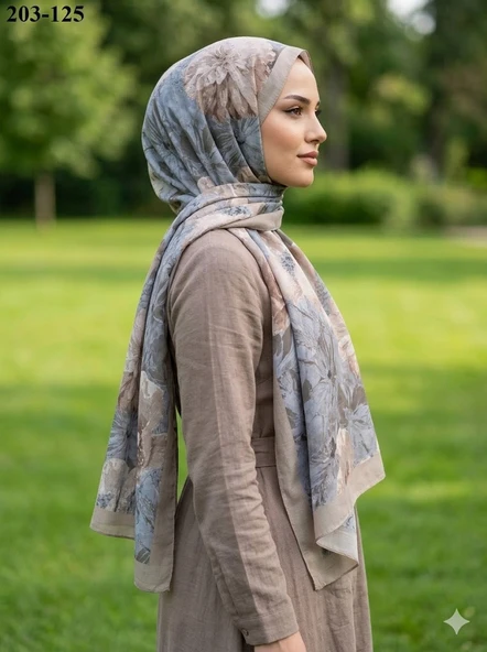 MoonScarf Bambu Kraş Pamuk Şal (Camel) 203-125 ürün görseli 1