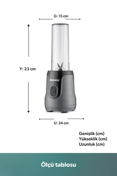Mixfresh 7026H Kişisel Smoothie Blender Antrasit Siyah - Resim 2