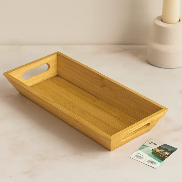 Bambu Sunum Tepsisi 16X35X4.5 Cm (Çift Kulplu) ürün görseli 1