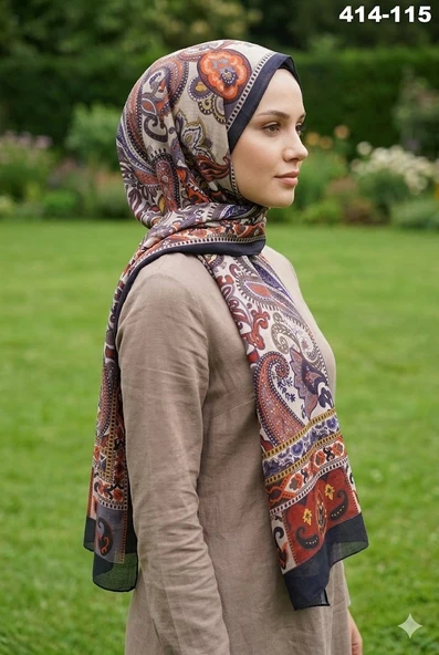 Eylül İpek Etnik Desen Soft Şal 414-115 ürün görseli 1