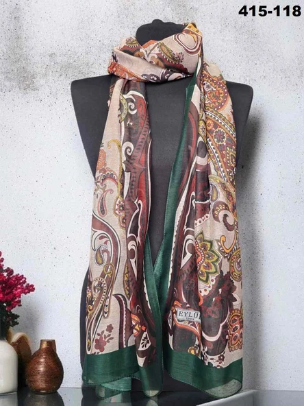 Eylül İpek Etnik Desen Soft Şal 415-118 - Resim 2