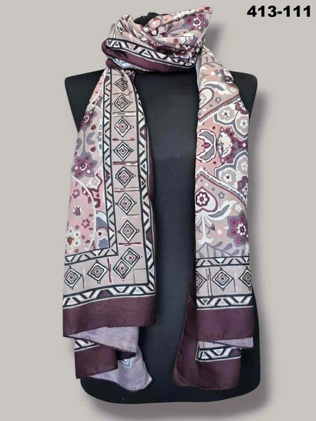 Soft İpek Etnik Desen Soft Şal 413-111 - Resim 2