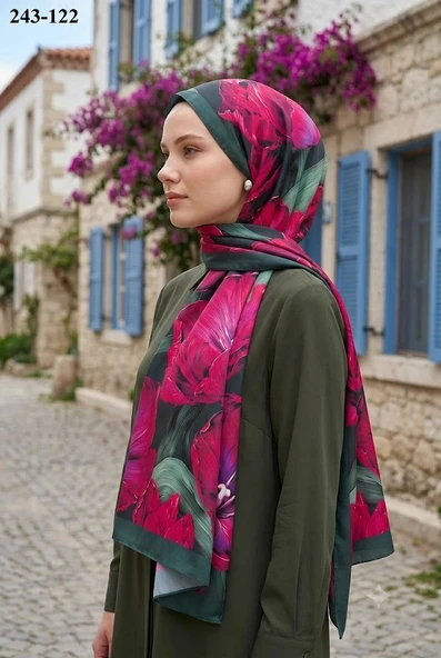 Sharell Soft Pamuk Şal (Zümrüt) 243-122 ürün görseli 1