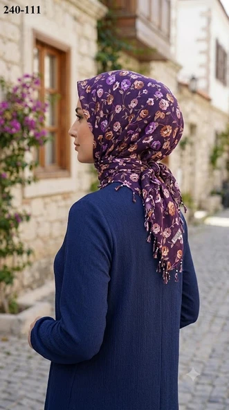 Dolce Life Desenli Sökme Boncuklu Eşarp 240-111 ürün görseli 1