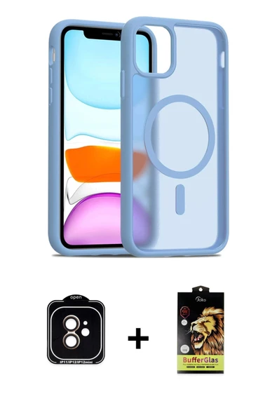 MARSİLYAN™- iPhone 11 Kılıf Siluet Minimal Prime - Siyah Buffer Cam Ekran Koruyucu + PVD Metal Kamera Lens - TU ürün görseli 1